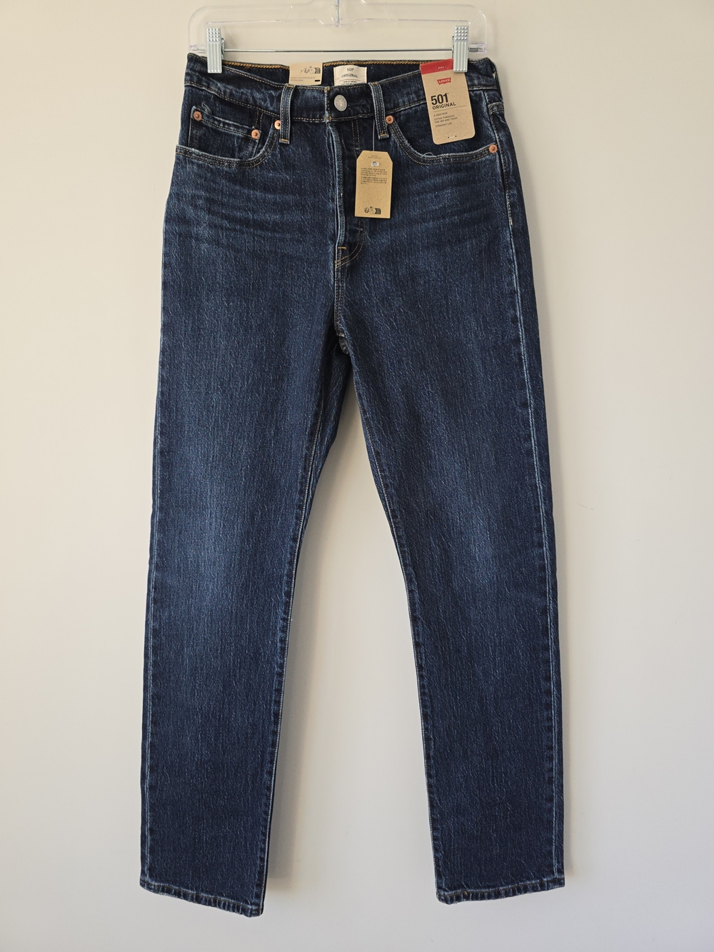 Levi's 501 Original Straight Leg Jeans Women 28 Dark Wash NWT